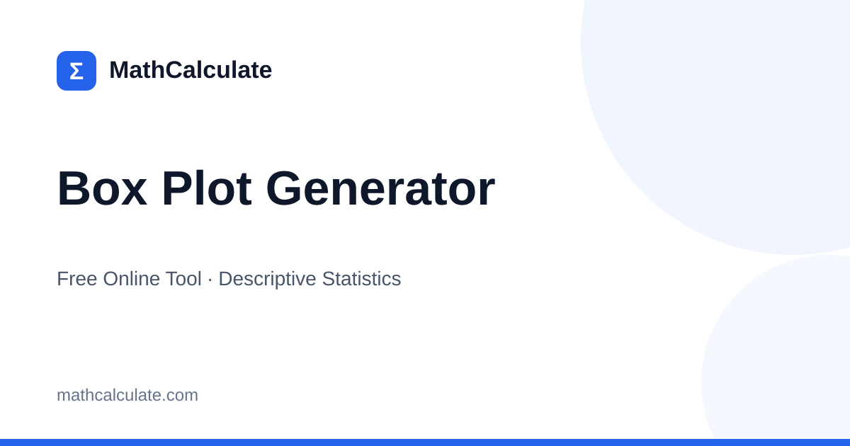 Box Plot Generator | MathCalculate