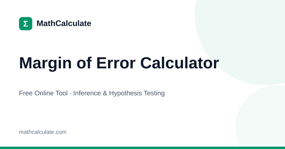 Squad Margin Math Margin of Error Calculator | MathCalculate